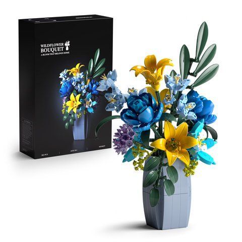 WILDFLOWER BOUQUET WITH VASE NF10337 фото