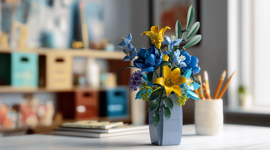WILDFLOWER BOUQUET WITH VASE NF10337 фото