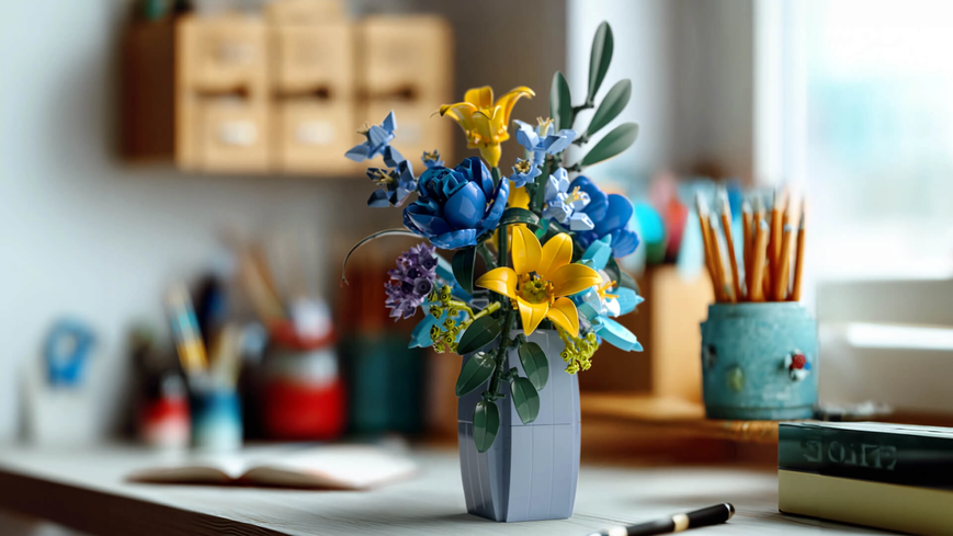 WILDFLOWER BOUQUET WITH VASE NF10337 фото